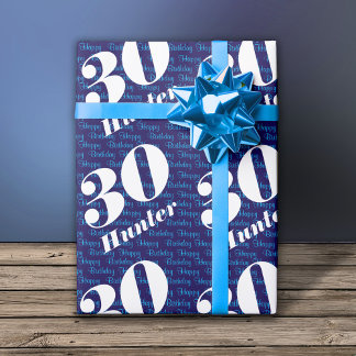 Papel De Regalo 30.ª Armada de Tipografía de Cumpleaños