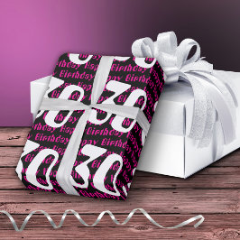 Papel De Regalo 30.ª edad Personalizado de tipografía de cumpleaño
