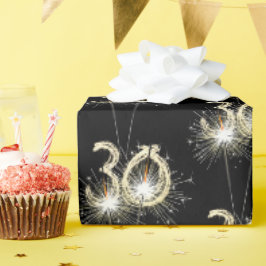 Papel De Regalo 30.ª estafa de cumpleaños en negro