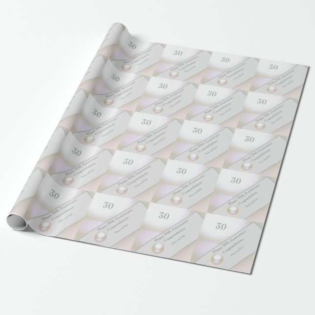 Papel De Regalo 30.º Aniversario de la Perla (Desenrollado)