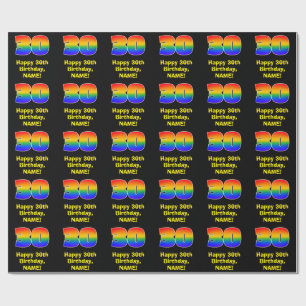Papel De Regalo 30 Aniversario del nacimiento: Inspirado arcoiris 
