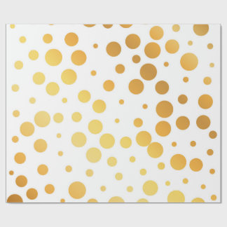 Papel De Regalo 30 pulgadas x 60 pies Golden Polka Matte
