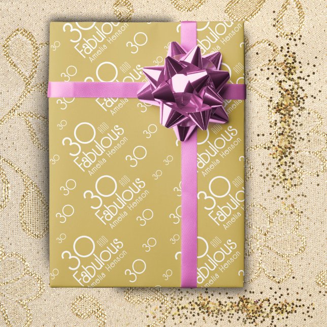 Papel De Regalo 30 y fabuloso cumpleaños moderno 30 (Subido por el creador)