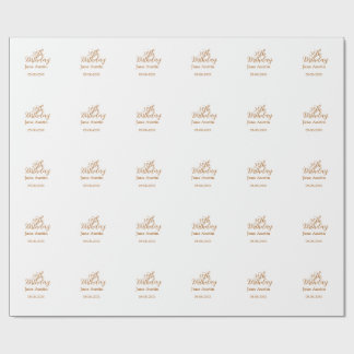 Papel De Regalo 30th birthday copper brown simple stylish name dat