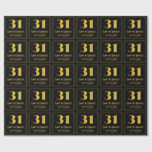 Papel De Regalo 31º cumpleaños ~ Art Deco Inspirado look "31", n