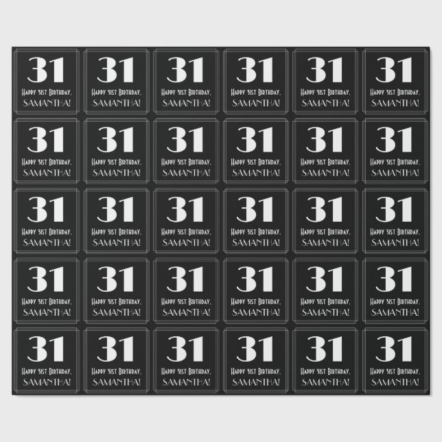 Papel De Regalo 31 Aniversario - Aspecto inspirado en el Art Deco  (Costura)