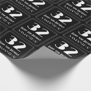Papel De Regalo 32º cumpleaños - Aspecto inspirado en el Art Deco 