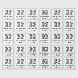 Papel De Regalo 32º cumpleaños: Estilo inspirado en el Art Deco "3