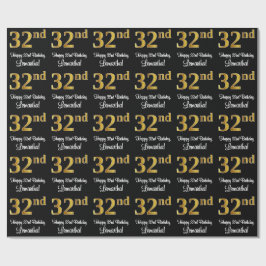 Papel De Regalo 32.º cumpleaños: elegante y lujoso look de Faux Go