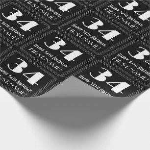 Papel De Regalo 34 Aniversario - Aspecto inspirado en el Art Deco 