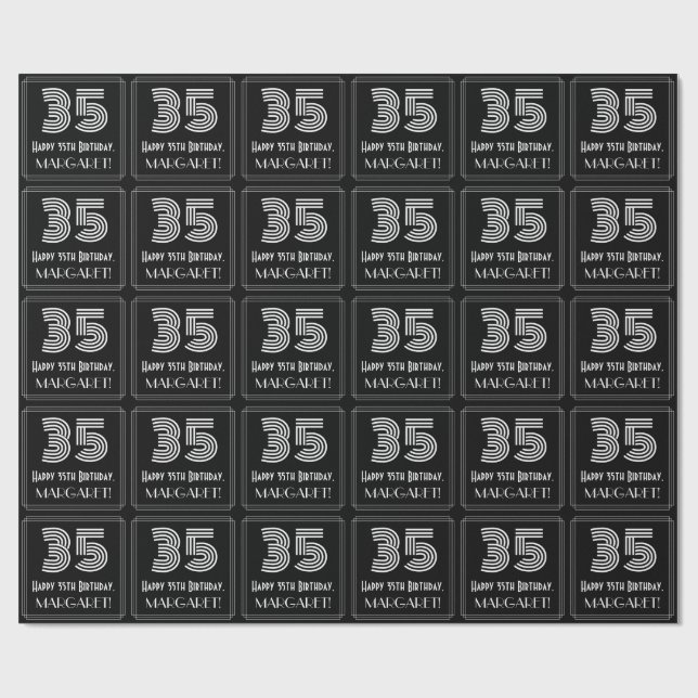 Papel De Regalo 35 Aniversario: Aspecto inspirado en el Art Deco " (Superficie plana)
