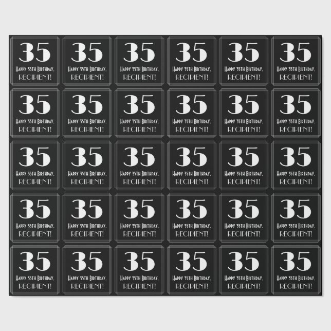 Papel De Regalo 35 Aniversario - Aspecto inspirado en el Art Deco  (Costura)