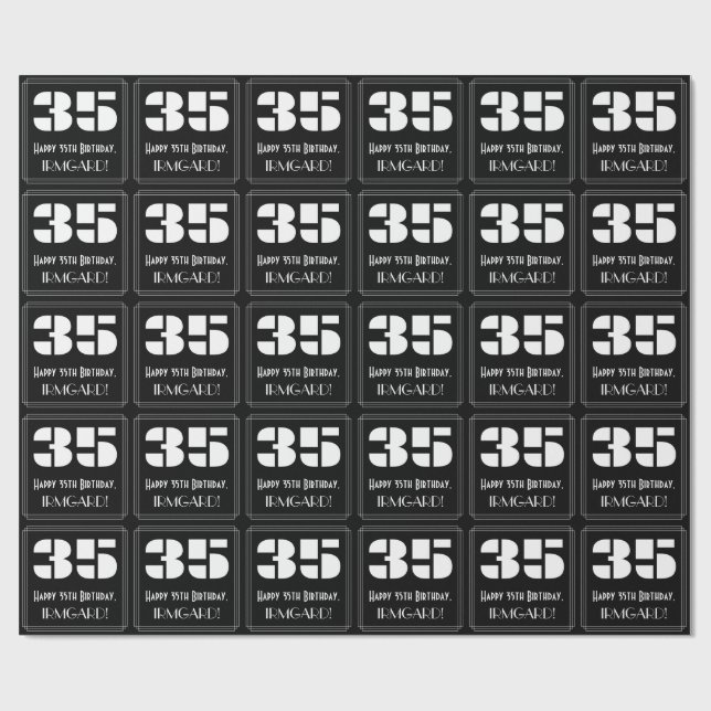 Papel De Regalo 35 Aniversario del nacimiento: Aspecto inspirado p (Superficie plana)