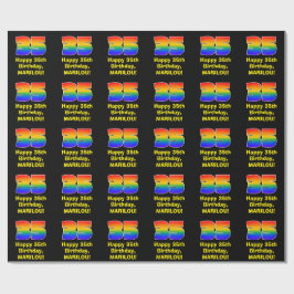 Papel De Regalo 35 Aniversario del nacimiento: Inspirado arcoiris 