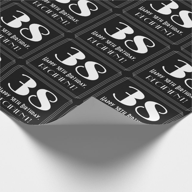 Papel De Regalo 38 Aniversario - Aspecto inspirado en el Art Deco  (Esquina)