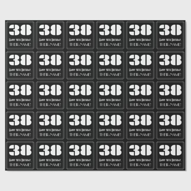Papel De Regalo 38 Aniversario del nacimiento: Aspecto inspirado p (Superficie plana)