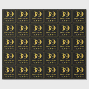 Papel De Regalo 39º cumpleaños ~ Art Deco Inspirado Aspecto "39",