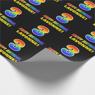 Papel De Regalo 3.ᵉʳ cumpleaños: audaz, divertido, simple, arcoiri