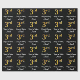 Papel De Regalo 3.ᵉʳ cumpleaños: Elegante y lujoso look de Faux Go