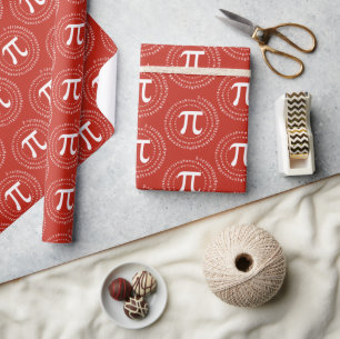 Papel De Regalo 3.14 Pi Número Espiral Día Pi Rojo