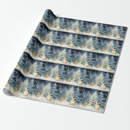 Papel De Regalo 3 conejillos Navidades