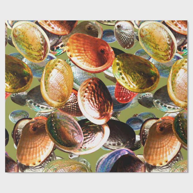 Papel De Regalo 3.D Abalone Colorful Seashell (Superficie plana)