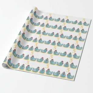 Papel De Regalo 3 gallinas francesas