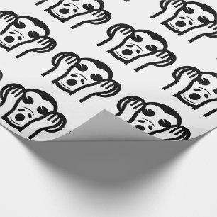 Papel De Regalo 3 Monos Sabios Kikazaru 聞かざる No Escuchar Mal Emoji