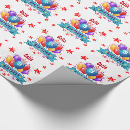 Papel De Regalo 3ro Globos coloridos festivos B10AZ del cumpleaños