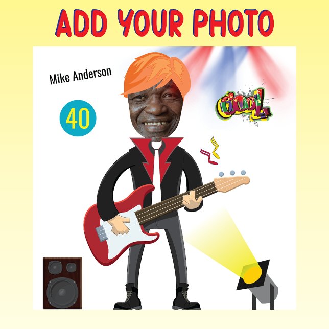 Papel De Regalo 40.ª 🎸 🤣 Rockstar Cumpleaños Guitar Funky Divers (Subido por el creador)