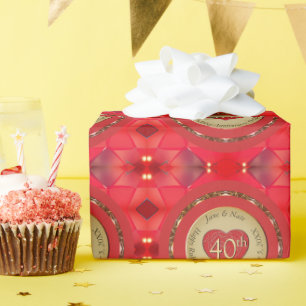 Papel De Regalo 40.º Aniversario del Boda Ruby