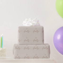 Papel De Regalo 40.º Boho Elegante Minimal