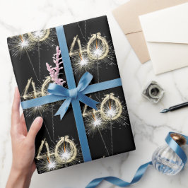 Papel De Regalo 40.º cumpleaños esparcen sobre el envolvimiento ne