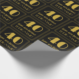 Papel De Regalo 40 Aniversario ~ Art Deco Inspirado Aspecto "40",