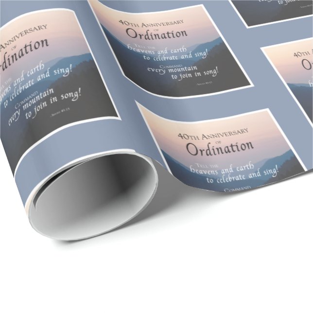 Papel De Regalo 40° Aniversario de la Ordenación Felicitaciones (Esquina del rollo)