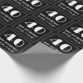 Papel De Regalo 40 Aniversario - Estilo Art Deco inspirado "40", N