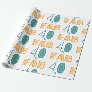 Papel De Regalo 40 y fab cumpleaños moderno
