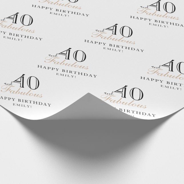 Papel De Regalo 40 y fabulosa mujer moderna cumpleaños 40 (Esquina)