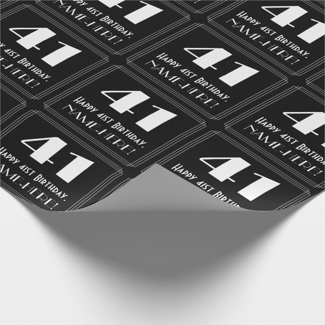 Papel De Regalo 41 Aniversario - Aspecto inspirado en el Art Deco  (Esquina)