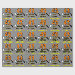 Papel De Regalo 43.ª Cumpleaños: Temática de Halloween espeluznant