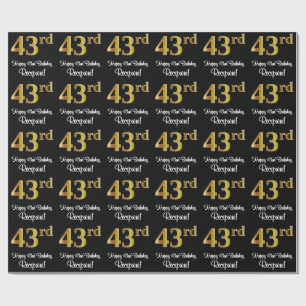 Papel De Regalo 43.º cumpleaños: elegante y lujoso look de Faux Go