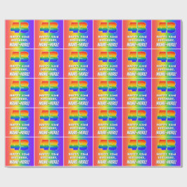 Papel De Regalo 43° cumpleaños: Colorido, divertido patrón arcoiri