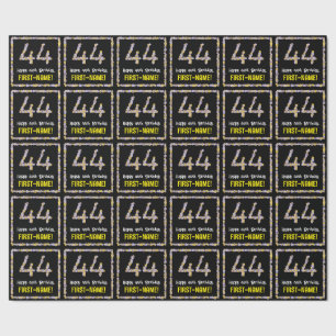 Papel De Regalo 44º cumpleaños: Flores florales número, nombre per