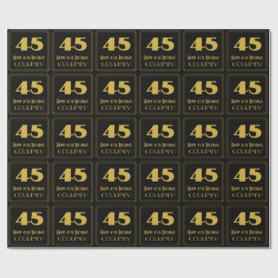 Papel De Regalo 45 Aniversario - Estilo Art Deco inspirado "45" y 