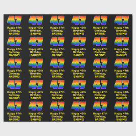 Papel De Regalo 47º cumpleaños: Inspirado arcoiris divertido y col