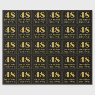 Papel De Regalo 48 Aniversario ~ Art Deco Inspirado Aspecto "48", 