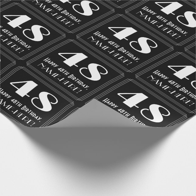 Papel De Regalo 48 Aniversario - Aspecto inspirado en el Art Deco  (Esquina)