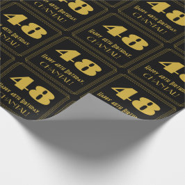 Papel De Regalo 48 Aniversario - Estilo Art Deco inspirado "48" y 