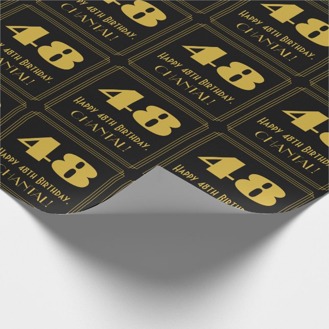 Papel De Regalo 48 Aniversario - Estilo Art Deco inspirado "48" y  (Esquina)