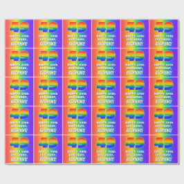 Papel De Regalo 49º cumpleaños: Colorido, divertido patrón arcoiri